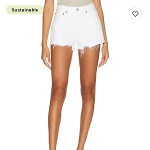 Agolde white jean shorts